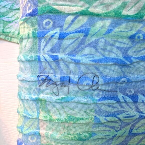 Before & Again Banded Bell Sleeve Top Blue Green Small - Picture 5 of 10